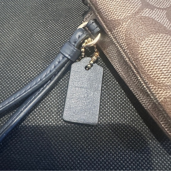 Coach Brown Double Zip Signature Wristlet - Picture 7 of 14